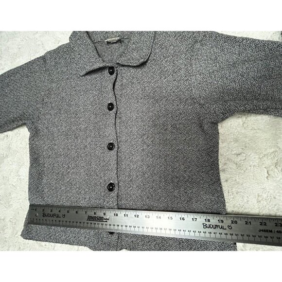 Habitat Women Button Front Jacket Small Long Sleeve Textured Cotton Blend Gray - Picture 8 of 9